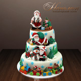 Новогодний торт "Веселые Дед Морозы"  №  025 Н