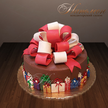 Новогодний торт "Шоколадный подарок" №  026 Н