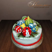 Новогодний торт "Сладкие игрушки"  №  032 Н