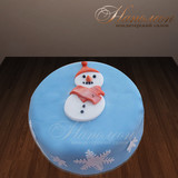 Новогодний торт " Со снеговиком" №  040 Н