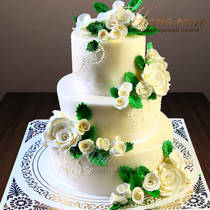 Свадебный торт "С розами" №  196 С