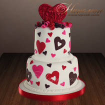 Свадебный торт с сердцами №  211 С