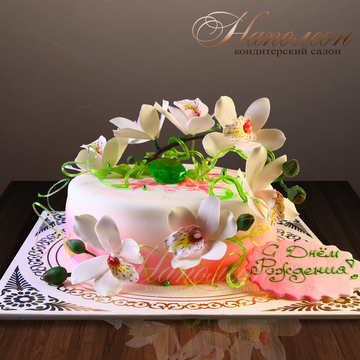 Подарочный торт с лилиями №  124 Т