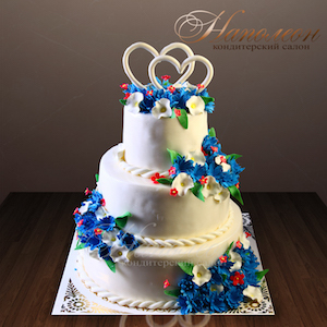Свадебный торт с цветами №  236 С