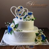 Свадебный торт с сердечками №  245 С