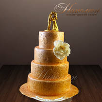 Свадебный торт золотой №  249 С