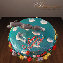 Торт на день рождения Дельфины № 163 Т