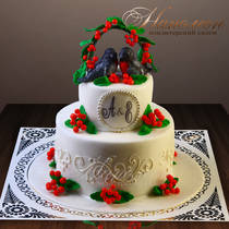 Свадебный торт со снегирями №  259 С