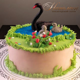 Торт с лебедями № 526Д