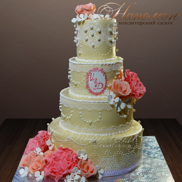 Кремовый свадебный торт № 341 С
