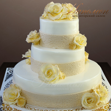 Свадебный торт из мастики № 357 С
