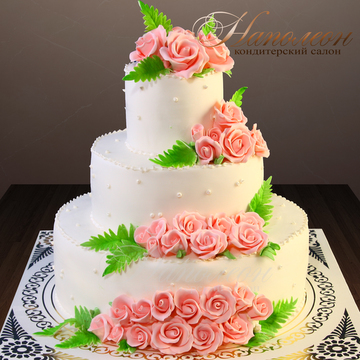 Свадебный торт с розами № 363 С