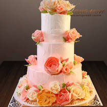 Свадебный торт розовый № 364 С