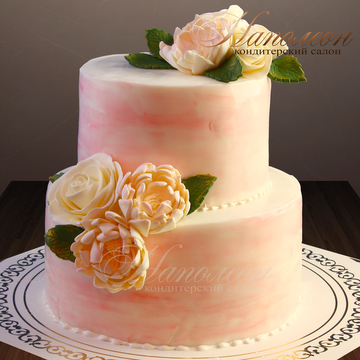 Свадебный торт двухъярусный № 365 С