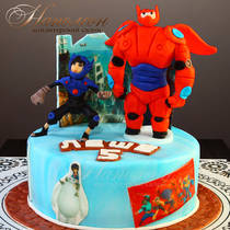 Детский торт с супергероями № 682 Д