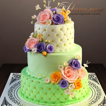 Свадебный торт из мастики № 375 С