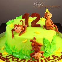 Детский торт обезьянки № 692 Д