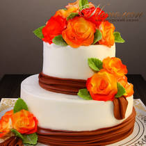 Свадебный торт с цветами № 377 С