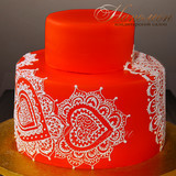 Красный свадебный торт № 378 С