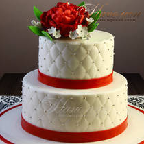 Свадебный торт с пионом № 379 С