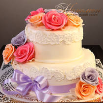 Красивый свадебный торт № 391 С