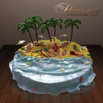 Праздничный торт " Лазурный пляж" №  025 Т