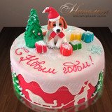 Новогодний торт собака № 060 н