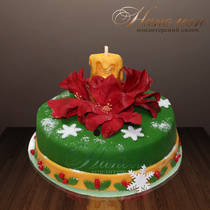 Новогодний торт " Свеча счастья" №  013 Н