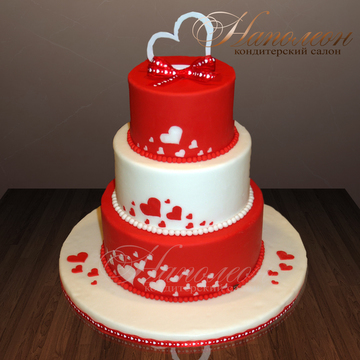 Свадебный торт с сердцами №  213 С
