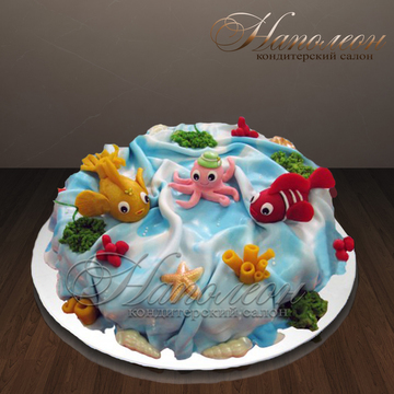 Детский торт "Морская компания" №  102 Д