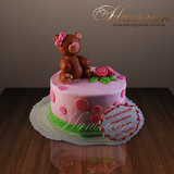 Детский розовый торт малышке №  158 Д