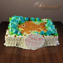 Праздничный торт " Золотая рыбка" №  080 Т